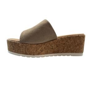 EVANS Women's Sandal Flatform Eleanor, TAN, 8 Wide